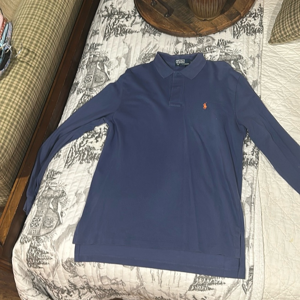 Long sleeve navy polo